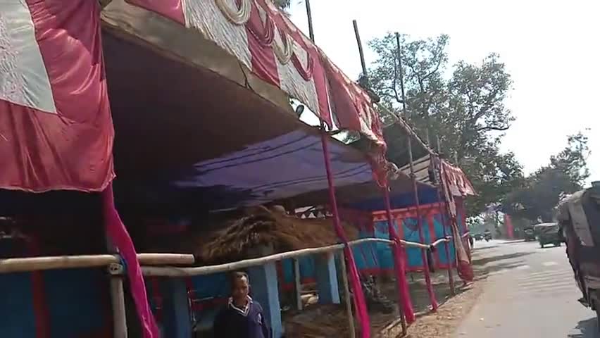 असरगंज: न्यू संघर्ष कल्ब लदौआ असरगंज मोड़ द्वारा की जा रही है 48 घंटे के अष्टयाम की तैयारी #धर्म #अष्टयाम