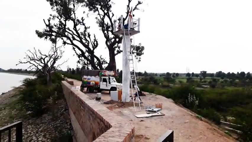 पाली: हेमावास बांध पर करीब 20 फुट के रेवल टॉवर का किया जा रहा है निर्माण #निर्माण_कार्य