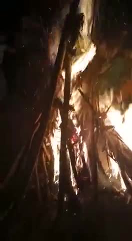 गावां: होली के पूर्व संध्या पर गावां के लोगों ने किया होलिका दहन।#होलिका #दहन_