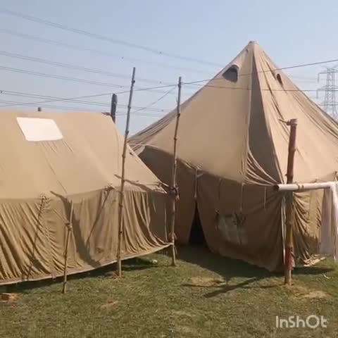 मयूरहंड: गोरीया में श्री लक्ष्मी नारायण महायज्ञ में पहुंचने वाले कलाकारों के ठहरने के लिए लगाए जा रहे टैंट #महायज्ञ #धर्म