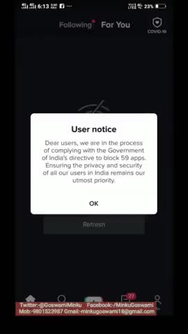 Tik TOK हुआ बैन #Tiktok #ban