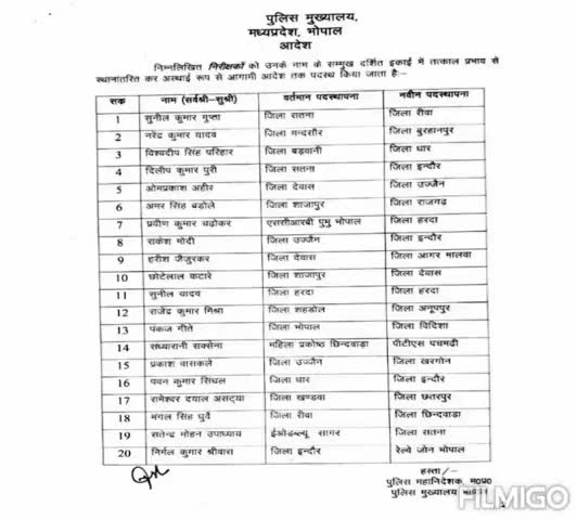 ग्वालियर गिर्द: मप्र पुलिस में तबादले,अब पुलिस इंस्पेक्टर की ट्रांसफर लिस्ट जारी
#mppolice #jansamparkmp #dgpmp #shivrajsinghchouchan