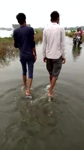 सहजनवा: पाली के मुजौली मे #राप्ती नदी का जल स्तर बढ़ने से #मेन #रोड पर लगा #पानी लोगों को #आने-जाने में हो रही हैं #परेशानी|