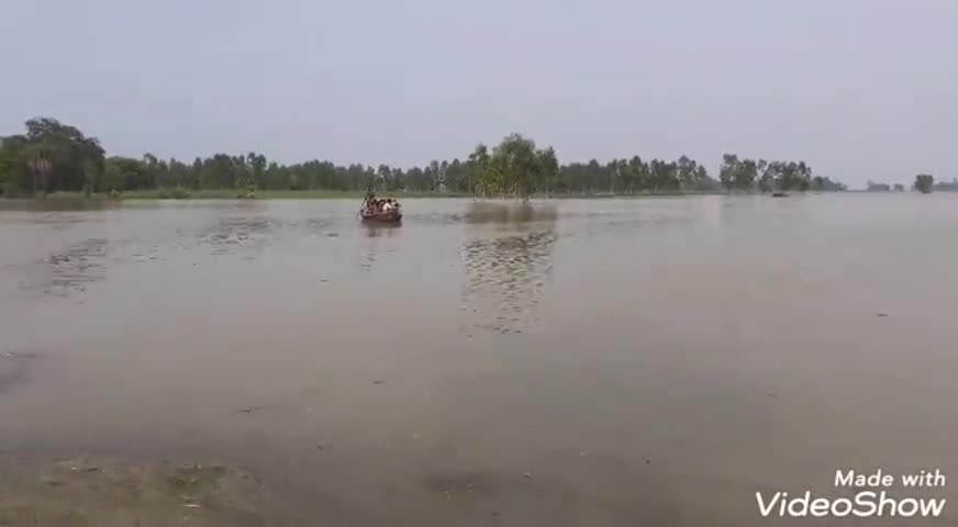 सिरौली गौसपुर: सरयू नदी का जलस्तर बढ़ने से तराई क्षेत्र के बीहड़ गांव निवासी नाव से कर रहे हैं पलायन #पलायन #बाढ़