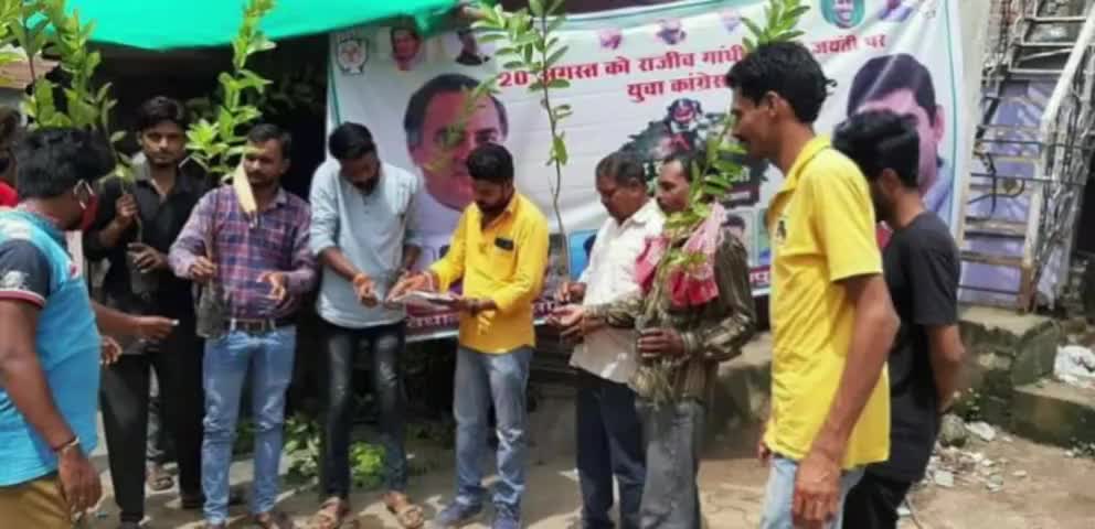 सोहागपुर: शोभापुर गांव में पूर्व प्रधानमंत्री स्व.राजीव गांधी की जयंती पर कांग्रेसियों ने बांटे 200 पौधे #कांग्रेस #राजीव_गाँधी