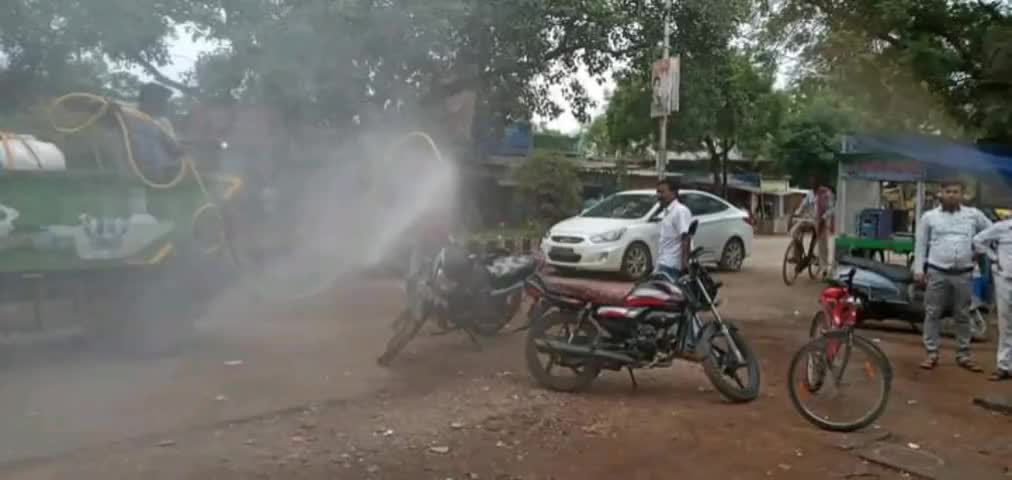 कसडोल: कसडोल नगर में किया गया सैनिटाइजर का छिड़काव #सैनिटाइजेशन