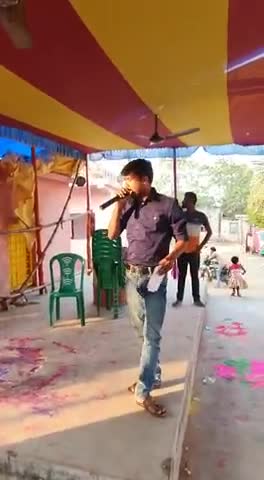 शिकारीपाड़ा: विसर्जन के मौके पर लोकल  गायक ने गाना गाया#shikaripara
