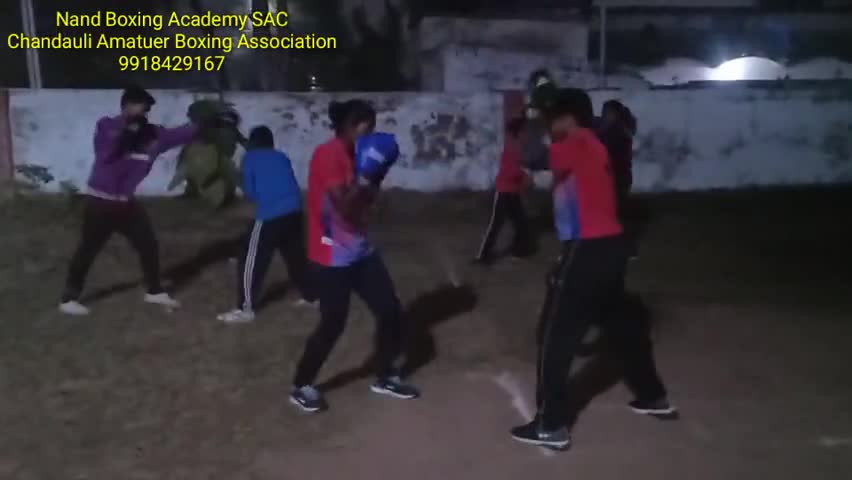 Nand Boxing Academy #boxing padding ,,,, Struggling players during moon night