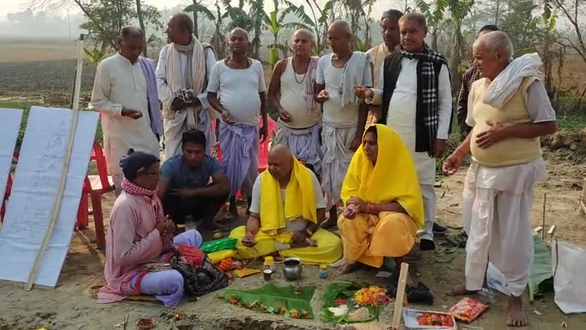 हरिहरपुर खेढी में गया के बाद दूसरा विष्णुपद भव्य मंदिर निर्माण हेतु भूमिपूजन कर किया गया शिलान्यास।#पर्यटक स्थल का दर्जा