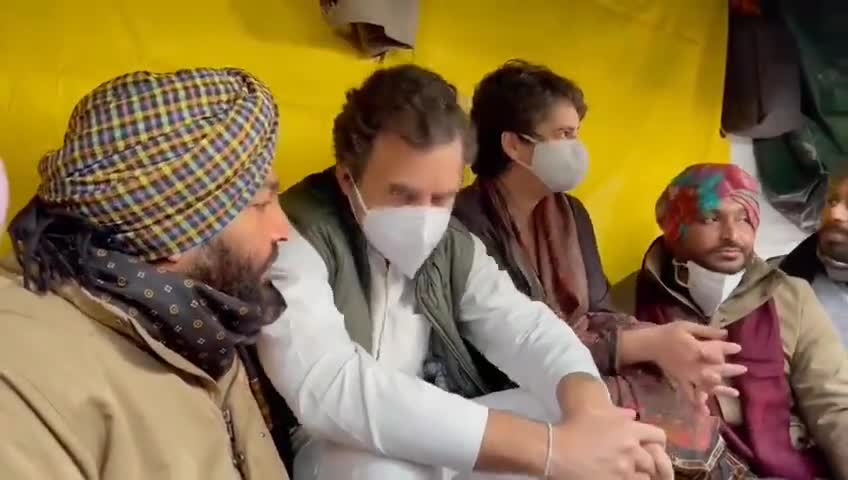कृषि कानूनों पर किसानों से बातचीत कर रहे है श्री राहुल गाँधी एवं प्रियंका गाँधी । #nsuirticell #inc #kisanekta #farmers