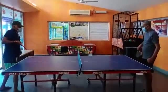 After so long got a chance to play with my brother 
Satish  Tiwari, a game of #TableTennis at a resort in #Pondicherry