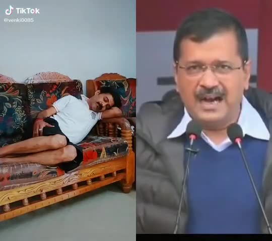 #केजरीवाल ने जब भाषण में दवा-दारू का नाम लिया तो #सोता आदमी भी #जाग गया देखिये कैसे.....!!