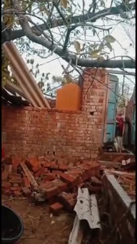 सेवराई: मनिया गांव में आंधी तूफान से एक मकान पर गिरा विशालकाय पेड़, परिवारीजनों ने भागकर बचाई जान #आंधी_तूफान