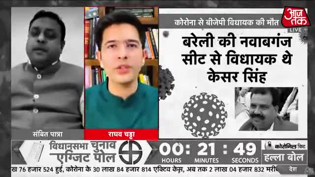 Aaj Tak Debate में #OxygenShortage पर Raghav Chadha ने Sambit Patra का  मुँह कर दिया बंद l  Exposed