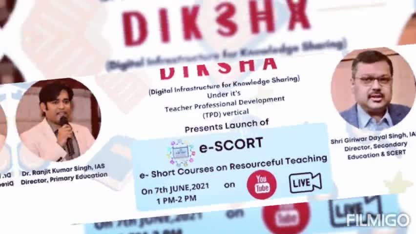 #e-scort प्रोग्राम के तहत #दीक्षा_कोर्स एवं प्रोग्राम का लांच आज #यूट्यूब के माध्यम 1 बजे से 2 बजे के बीच शुरू होगा