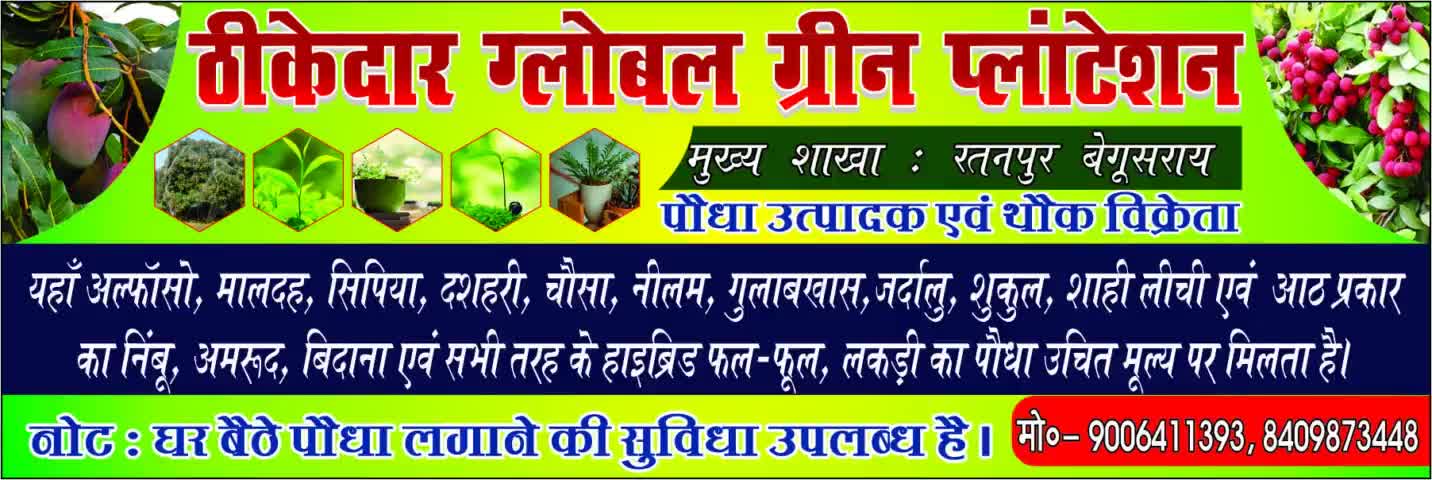 #पर्यावरण_मित्र #बेगूसराय_रतनपुर स्थित नर्सरी के द्वारा घर बैठे अपने पसंद का #पौधा लगाने की #सुविधा उपलब्ध है 8409873548