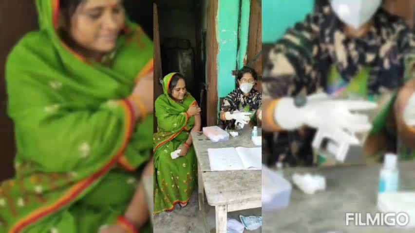 आज #तमौट_परसा के रामसुंदर उ वि के प्रांगव में 18 से 44 आयु वर्ग के कुल 20 महिला-पुरूषों को कोविड का टीका दिया गया