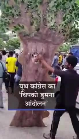 #चिपको_डुमना आंदोलन, डुमना Nature Park के पेड़ों और जानवरों को बचाने के लिए #यूथ_कांग्रेस ने किया अनोखा आंदोलन ।
#Bhaskar