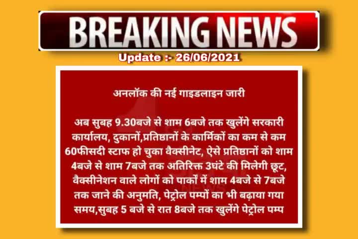 ग्रह विभाग ने जारी की नई गाडलाइंस
अपडेट 26/06/2021#corona2021 #kota
