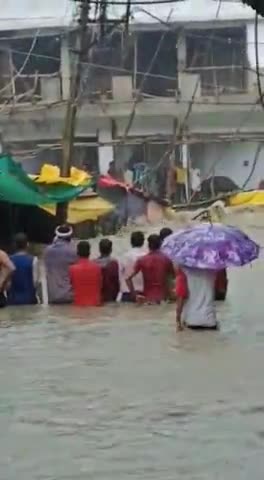 शाढ़ौरा: asoknagar jila ke sadhora me ayi badh. #badh #paani #barish