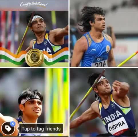#स्वर्णिम_सफलता
ओलंपिक खेलों मे आज 23 वर्षीय एथलेटिक्स(भाला फेंक खिलाडी) #नीरज_चोपड़ा ने #गोल्ड_मेडल जीत रचा इतिहास।