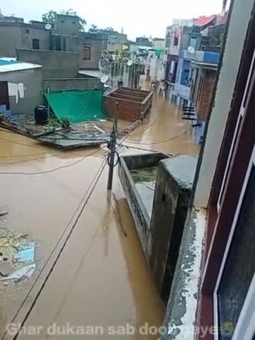श्योपुर 3 अगस्त बाढ़ के कारण वार्ड नं 18 की स्थिति।
15 से 20 फिट भरा पानी
#flood #sheopur #baarish 
@sheopur @Aftabkhan