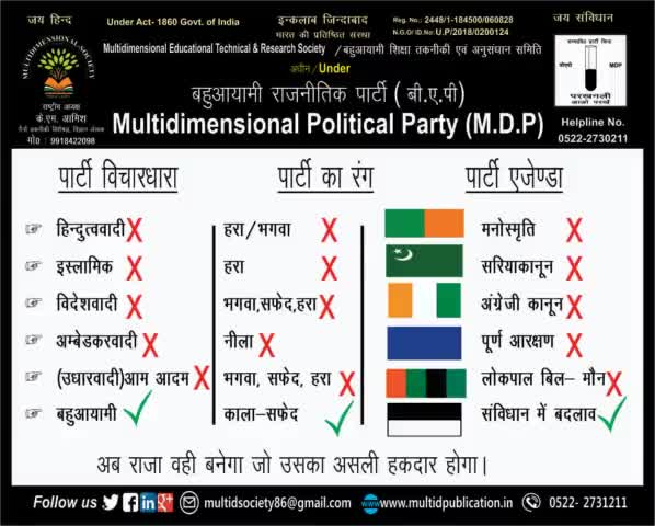 उत्तर प्रदेश की एक नई #बहुआयामी राजनीतिक पार्टी की मांग पार्टी #विचारधारा जनाधार #उद्देश्य अन्य से भिन्न पार्टी का झंडा