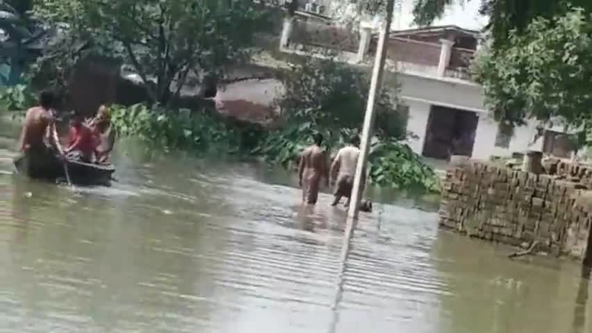 गोरखपुर: #जंगल बहादुर अली में बाढ़ का पानी