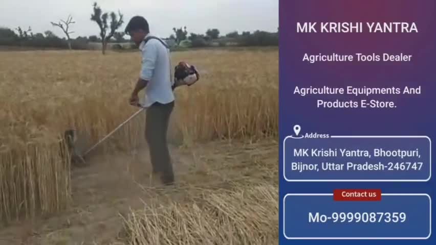 मो.-9999087359 | पता- एम्. के. कृषि यंत्र,कालागढ रोड,निकट पेट्रोल पंप,#भूतपुरी,#बिजनौर, उ.प्र.|#brushcutter#wheat#crops