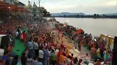 माँ नर्मदा जी की #महाआरती, सेठानीघाट, #होशंगाबाद