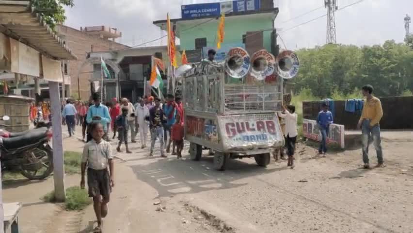 #औराई में धूम धाम से कलश यात्रा मनाया गया।। जय माता दी।।