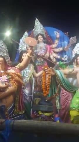 शेखपुरा: शेखपुरा के महादेव नगर गोल्डन चौक मूर्ति विसर्जन का दृश्य@#विसर्जन