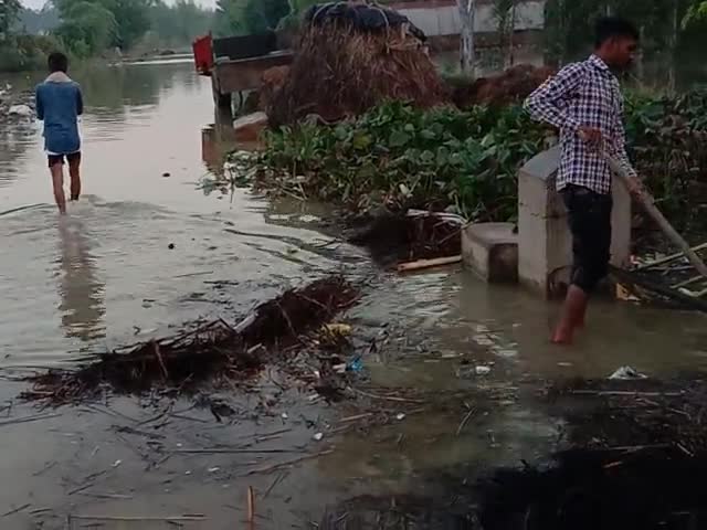 बिलग्राम: मो ऊँचा टीला सांडी में जल भरावा इतना ज्यादा हो गया है कि लोग  को परेशान हो रहे है#सांडी