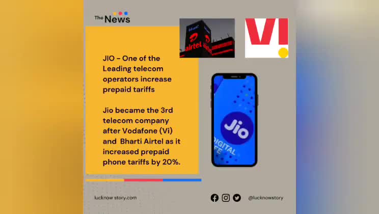 JIO - One of the Leading telecom operators increase prepaid tariffs
#lucknow_