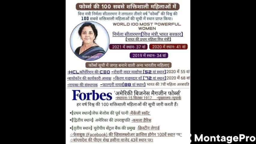 सिंगरौली: फोर्ब्स की 100 सबसे शक्तिशाली महिलाओं की सूची
#india #current #gk #rrcgroupd #Education