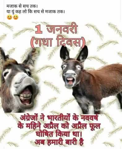 1#जनवरी को#मित्रों#गधा#दिवस है#मूर्खों का दिवस है#गुलाम रहने वालों का दिवस है#आजाद रहने वालों की तरफ से गधा दिवस है#अंग्रेजों का#नववर्ष मना कर#क्रांतिकारियों का अपमान ना करें
