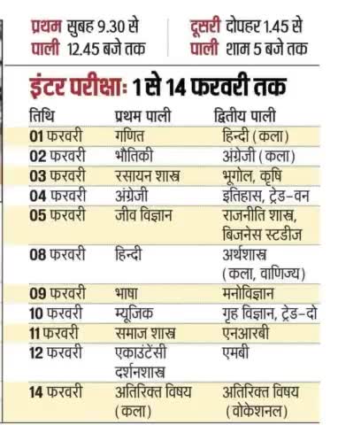 #एक से 14 #फरवरी तक राज्य में #इंटर का परीक्षा दो पाली में #प्रारंभ हो रहा है चल