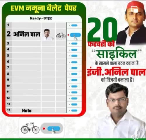जिस तरह प्रभु श्री राम ने अत्याचारी बाली का वध किया था ठीक उसी तरह आप भी इस कलयुगी वालि का वध करने के लिए श्री राम बने और ईवीएम मशीन पर चुनाव चिन्ह #साइकिल के सामने वाला बटन दबाकर इस व्यभिचारी अत्याचारी का बध करें। 197 विधानसभा तिर्वा