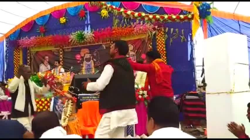 श्यामपुर की श्रीमद्भागवत में नरसिह भगवान का हुआ अवतरण। #bhagwat #katha #कथा