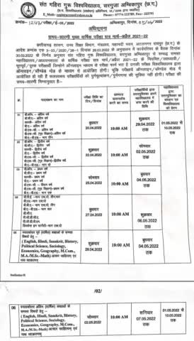 संत गहिरा गुरु विश्वविद्यालय की समय सारणी मुख्य वार्षिक परीक्षा सत्र 202122 की घोषणा कर दी गई है
#himu4u #nsuisurguja