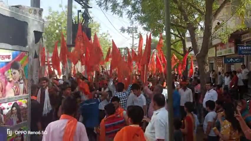चूरू: राम नवमी का  उत्सव धूमधाम से मनाया गया इंदर मणि पार्क से राम मंदिर तक निकाली गई रैली #चुरू#churu