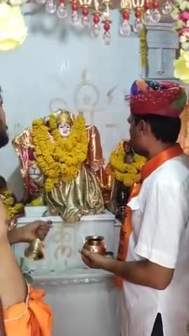 पचानवा #शक्ति माताजी मंदिर  में प्राण प्रतिष्ठा में अभिषेक कार्यक्रम