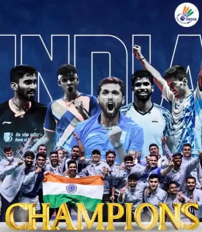Our first-ever #ThomasCup GOLD 😍

History Created as #TeamIndia hammers 14-time #Badminton champions!

Many congratulations! The nation is PROUD! 🇮🇳