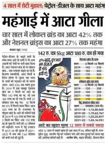 #मित्रों !! 
#आटा महंगा नही हुआ, आपके #खाने की #क्षमता कम हो रही है!