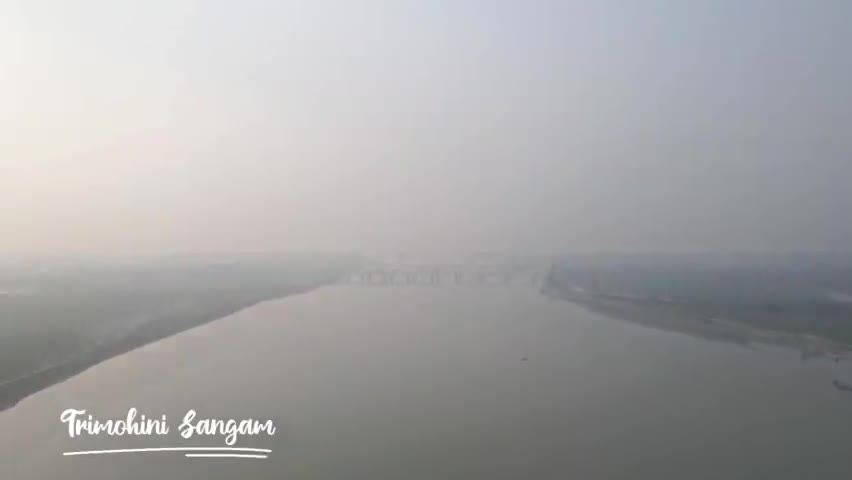 Drone view of Trimohini Sangam,Bihar. आसमान से कैसा दिखता है त्रिमोहिनी संगम? #drone #Droneview #Katihar #Bihar #Ganga