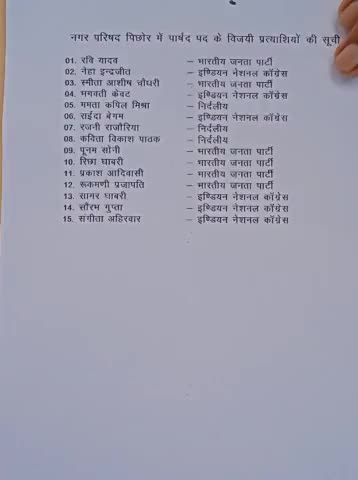 पिछोर के रिजल्ट सामने #nagriyanikayelection