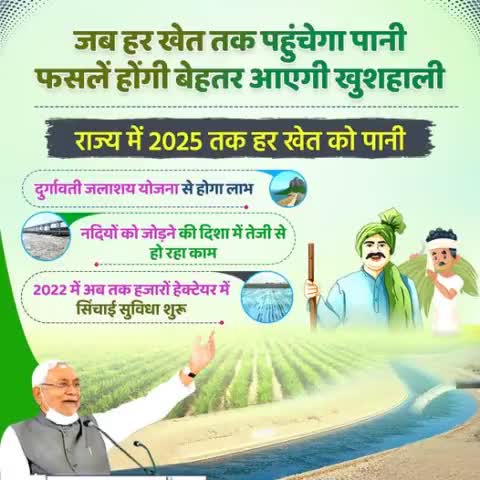 जब हर खेत तक पहुंचेगा पानी, फसलें होंगी बेहतर आएगी खुशहाली।
राज्य में 2025 तक हर खेत तक पानी पहुंचाएगी बिहार सरकार।
नदियों को जोड़ने की दिशा में तेजी से हो रहा काम।
#Krishi #Kisan