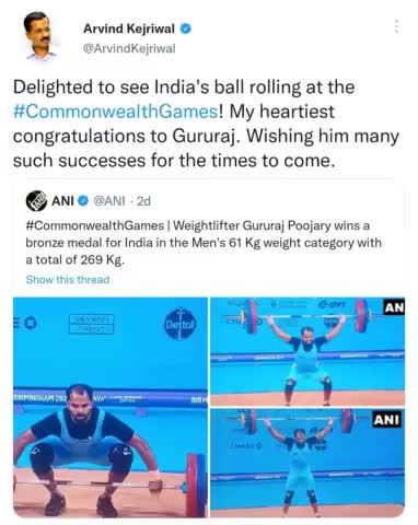 Delighted to see India's ball rolling at the #CommonwealthGames! My heartiest congratulations to Gururaj. Wishing him ma