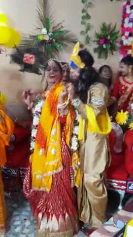 लखीसराय: भागवत कथा में कृष्ण रुक्मणी की सुंदर झांकी प्रस्तुत की गई रानी सती मंदिर लखीसराय #लखीसराय #कथा #भागवतकथा #radharukmani