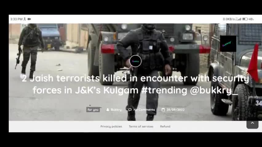 #Two #terrorists were killed in an encounter with the #security #forces on #Tuesday in the #Kulgam
#trendings